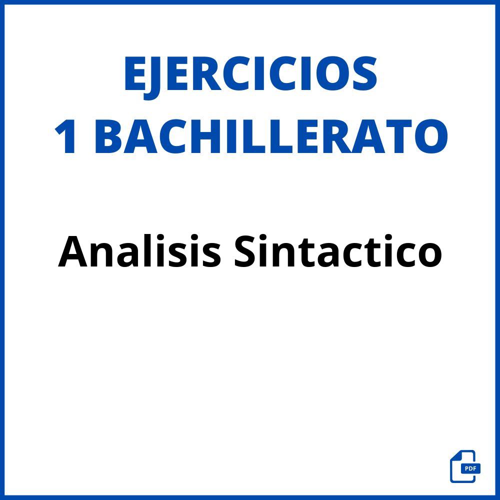 Analisis Sintactico 1 Bachillerato Ejercicios Pdf
