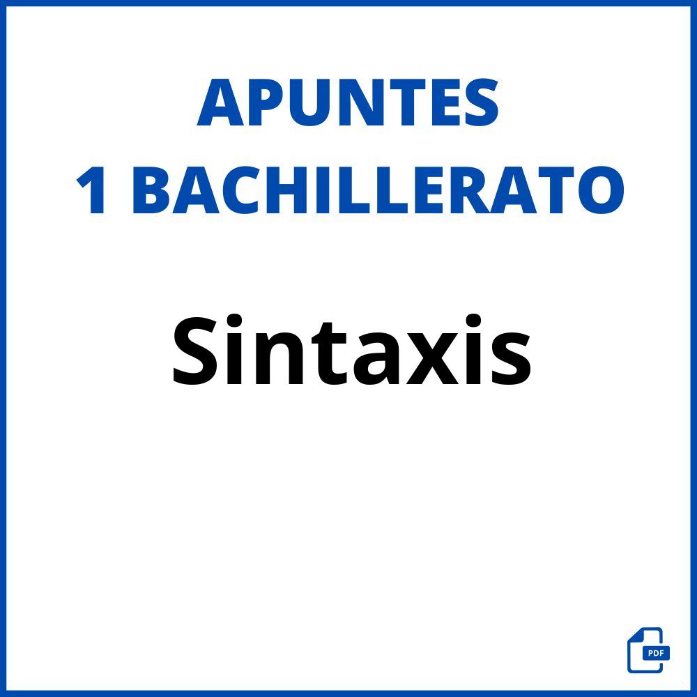 Apuntes De Sintaxis 1 Bachillerato