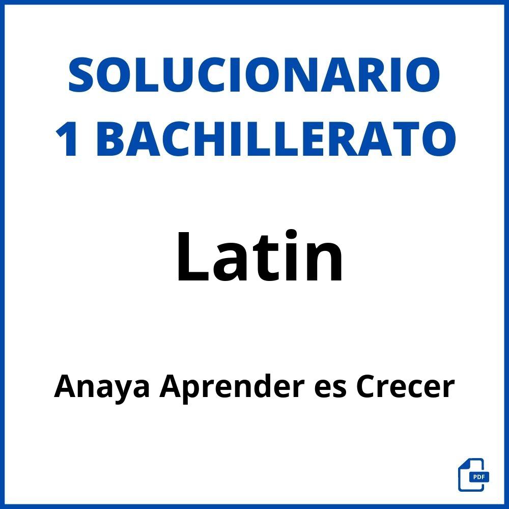 Solucionario Latin 1 Bachillerato Anaya Aprender es Crecer