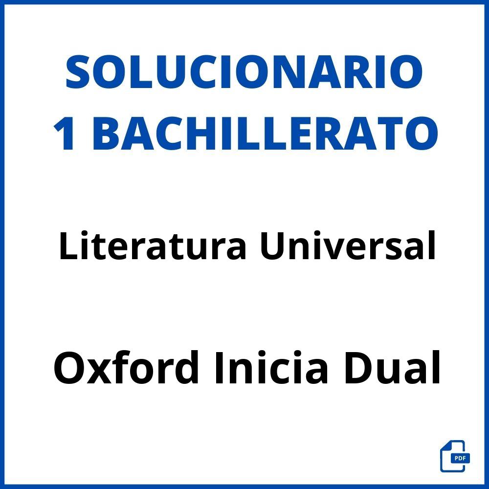 Solucionario Literatura Universal 1 Bachillerato Oxford Inicia Dual